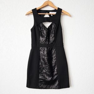 BCBGeneration Black Cut Out Sequin Cocktail Dress Size 2